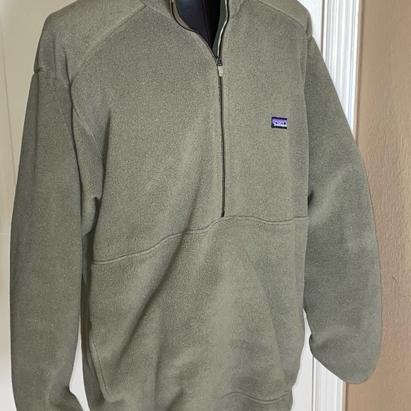 Vintage Patagonia Synchilla Fleece Olive Pullover 1/4 Zip Sweatshirt  X-Large​​​ - Picture 1 of 8